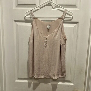 A New Day Pink Animal Print Womens Satin‎ Spaghetti Strap Slip Top Size Large